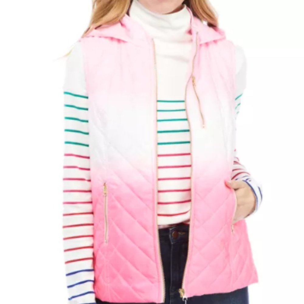 Crown and Ivy Pink ombre Puffer Vest